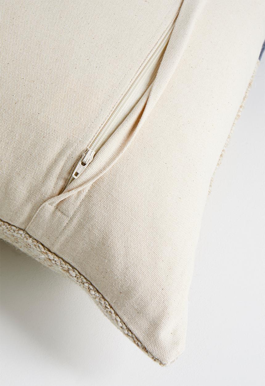 Sixth Floor - Woven Wool Cotton Blend Block Cushion Cover - neutral