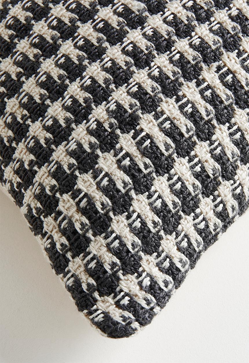 Sixth Floor - Briar Outdoor/Indoor  Geo Cushion Cover - neutral & black