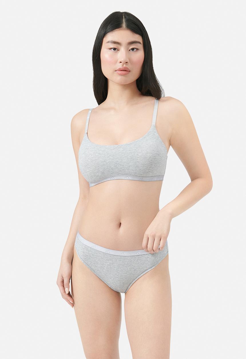 adidas Performance - High leg bikini - single item - grey marl