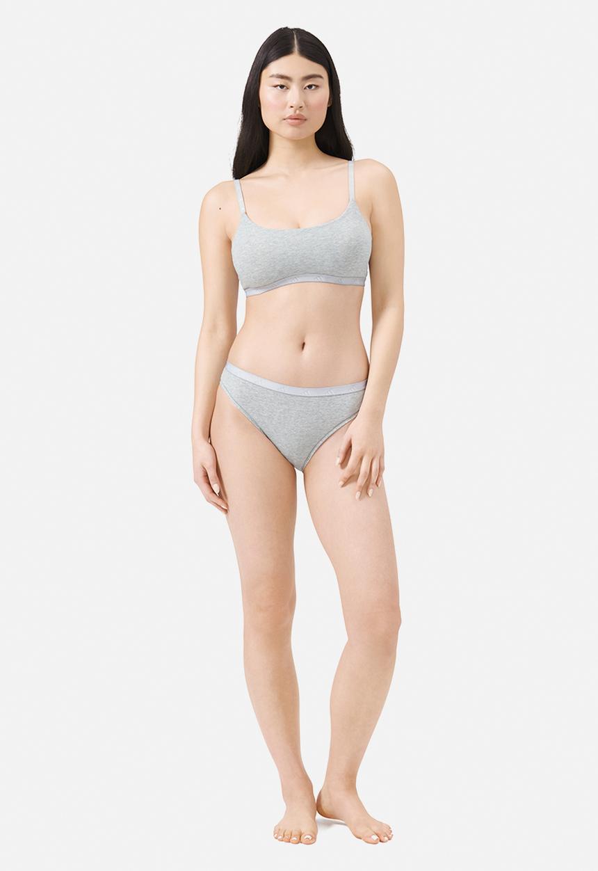 adidas Performance - High leg bikini - single item - grey marl