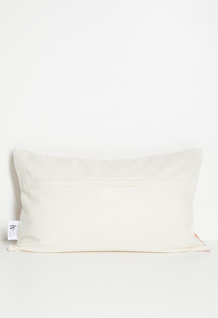 Sixth Floor - Finely Check Cotton Woven Cushion - Rust
