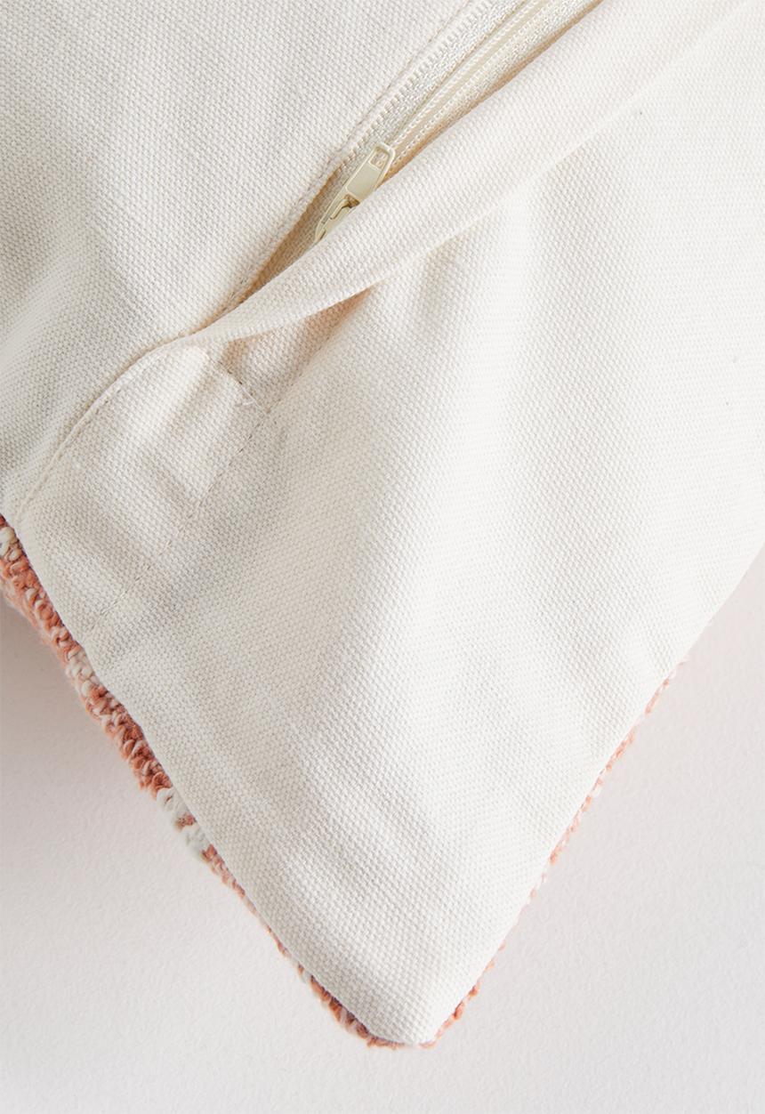 Sixth Floor - Finely Check Cotton Woven Cushion - Rust