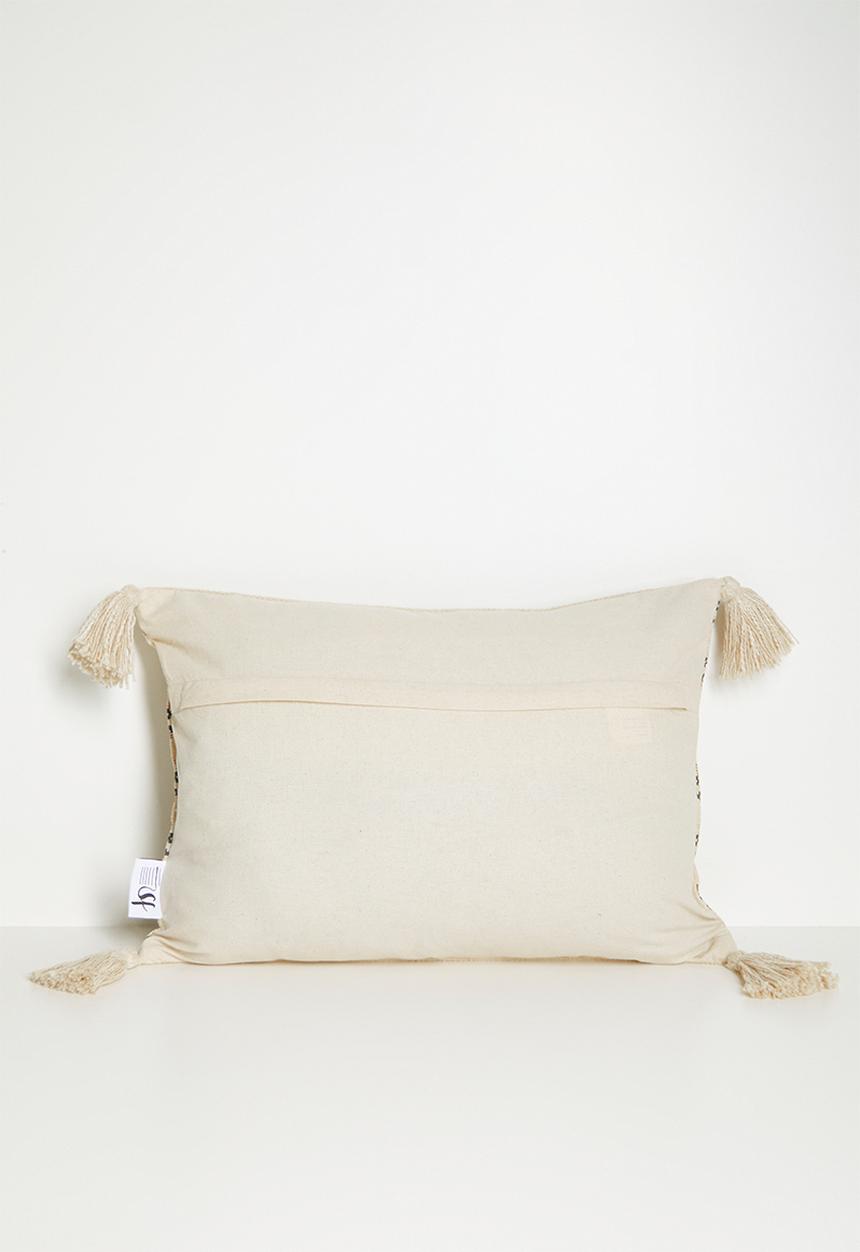 Sixth Floor - Cotton Woven Striped Cushion Rust & Grey