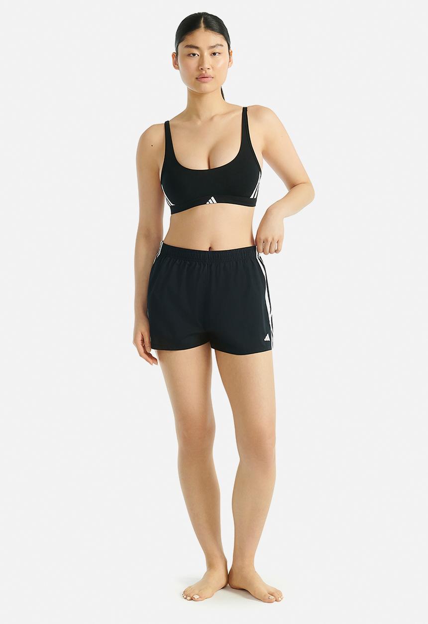 adidas Performance - 3 Stripes scoop bralette with removable cookies - black