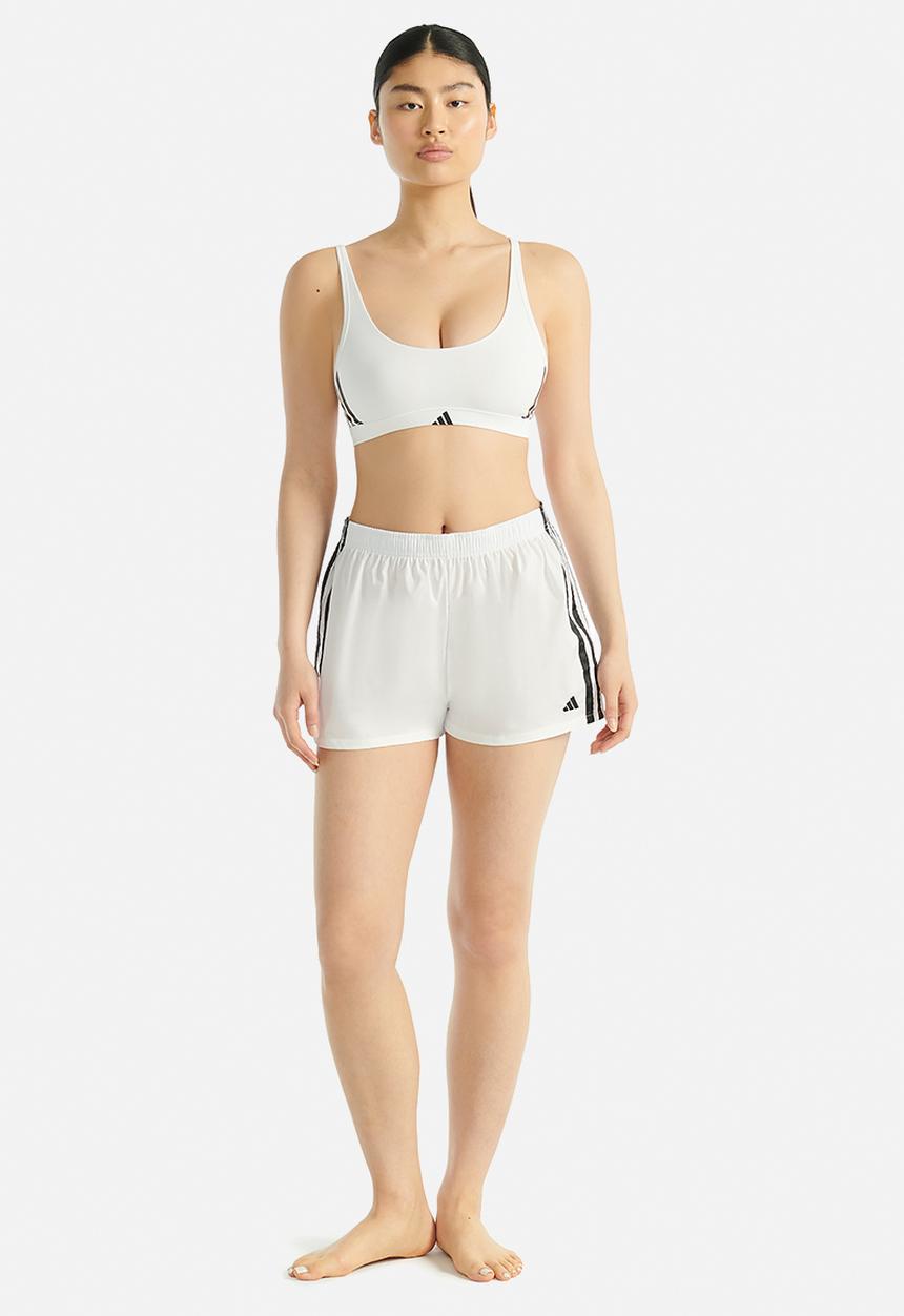 adidas Performance - 3 Stripes scoop bralette with removable cookies - white