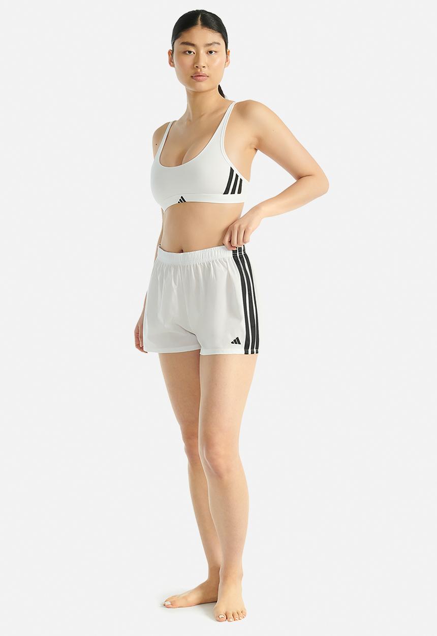 adidas Performance - 3 Stripes scoop bralette with removable cookies - white
