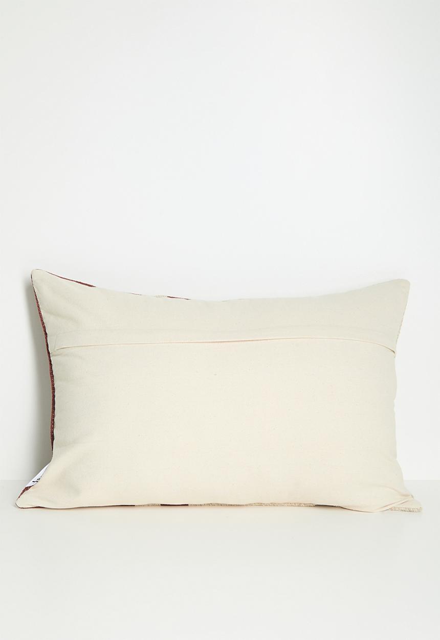 Sixth Floor - Woven Wool Cotton Blend Block Cushion Cover - Rust