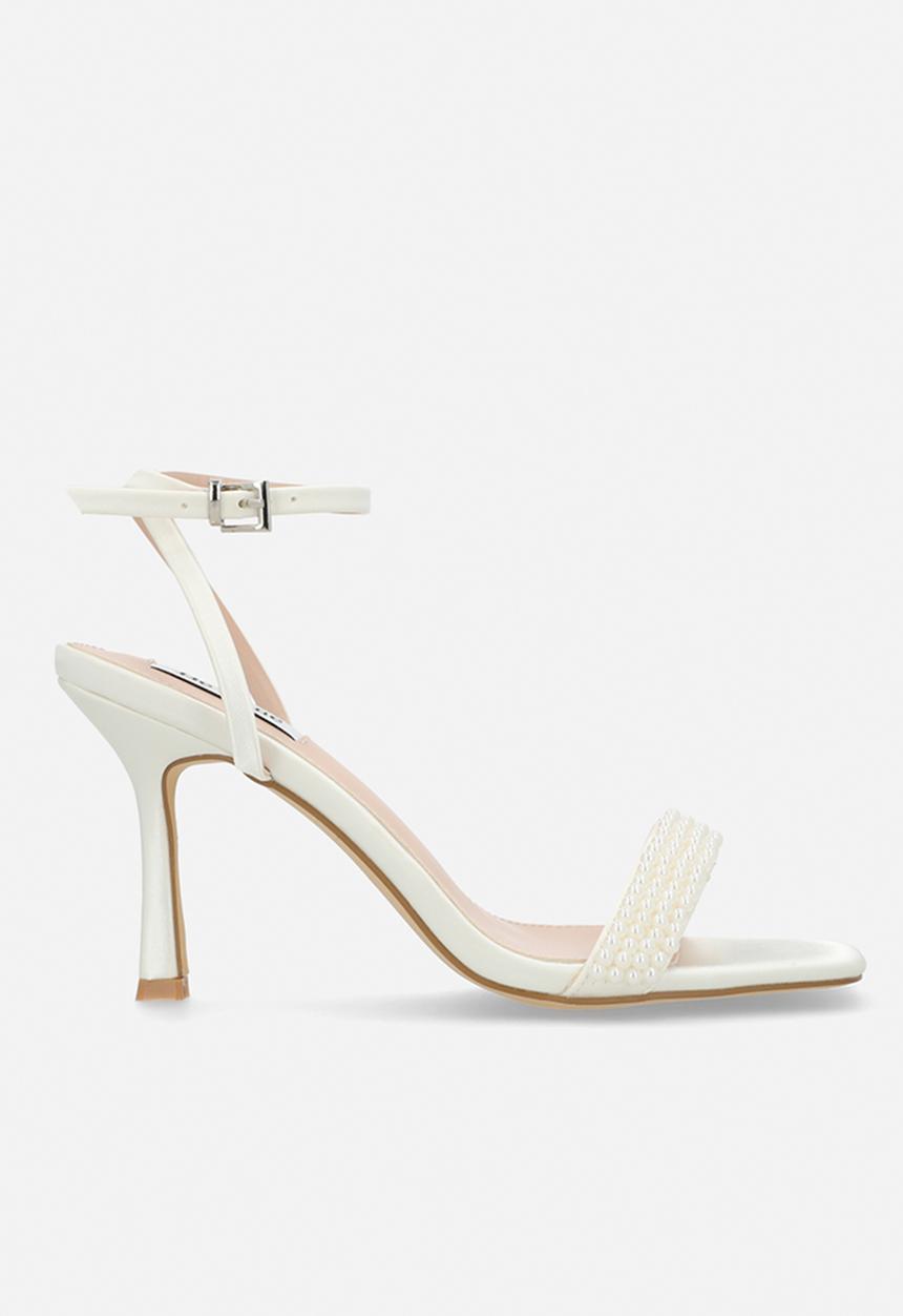 Be Mine - Camden open toe stiletto heel ankle strap - ivory satin