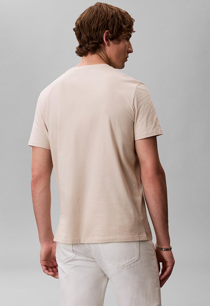 Calvin Klein - SS 30S MICRO MONOLOGO GRAPHIC TEE - Oatmeal