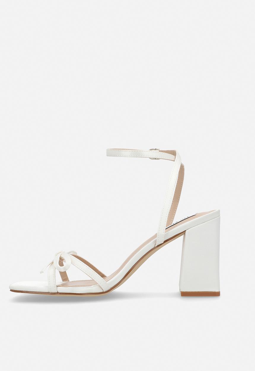 Be Mine - Tamara open toe block heel ankle strap - ivory satin