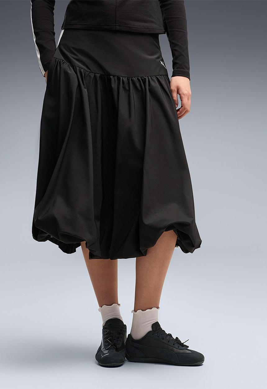 PUMA - T7 Balloon Woven Midi Skirt - Puma Black