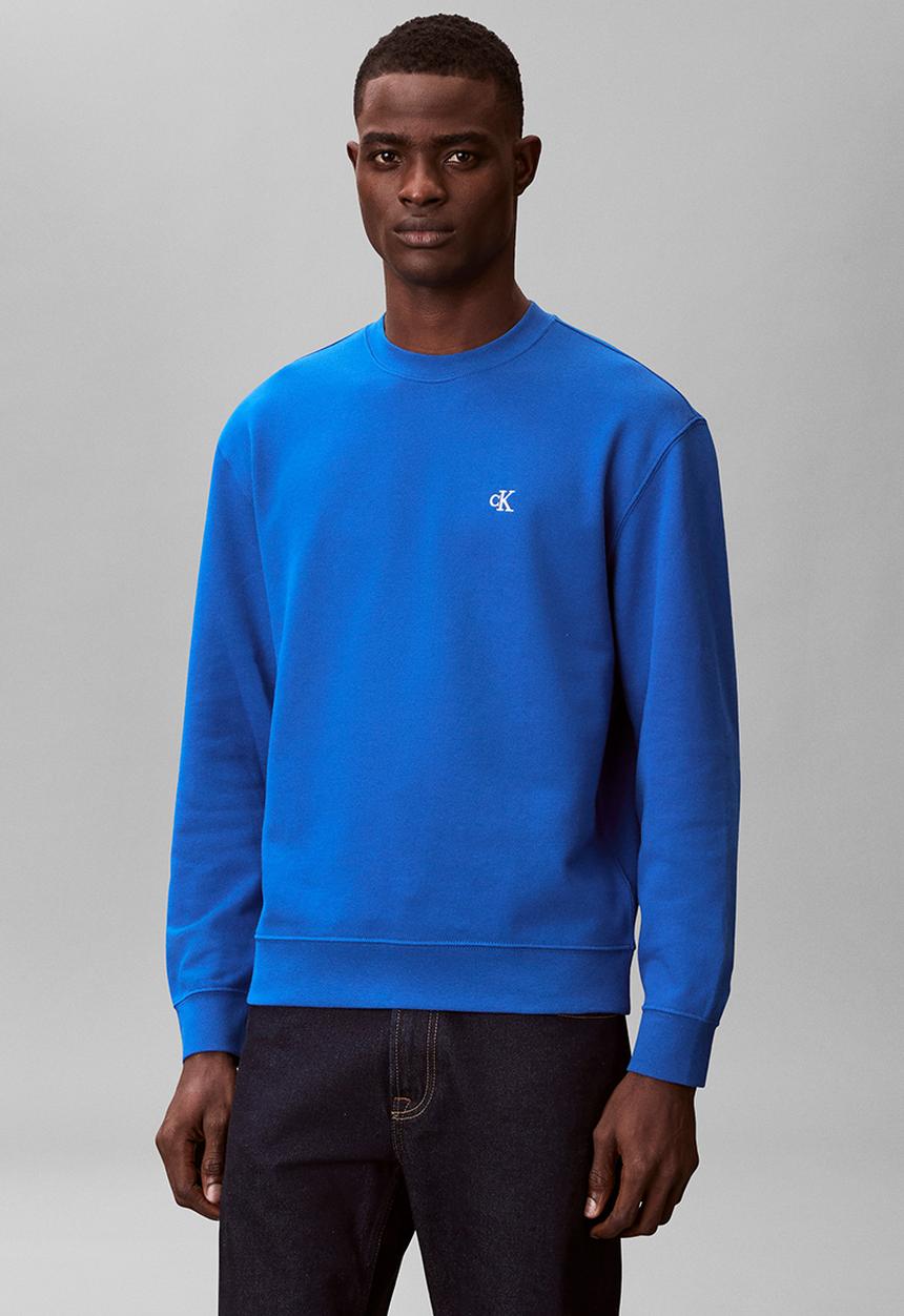 Calvin Klein - LS EU 350TERRY MONOGRAM CN SWTSHRT - Classic Blue