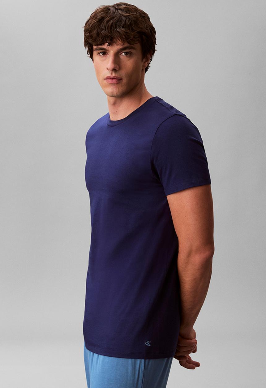 Calvin Klein - S/S CREW NECK 3PK - BLUE BAY/MINNOW/MEDIEVAL BLUE