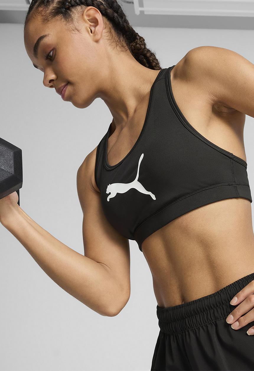 PUMA - 4Keeps Bra - P - Midck-Big Whit - Puma Black-Big White Cat