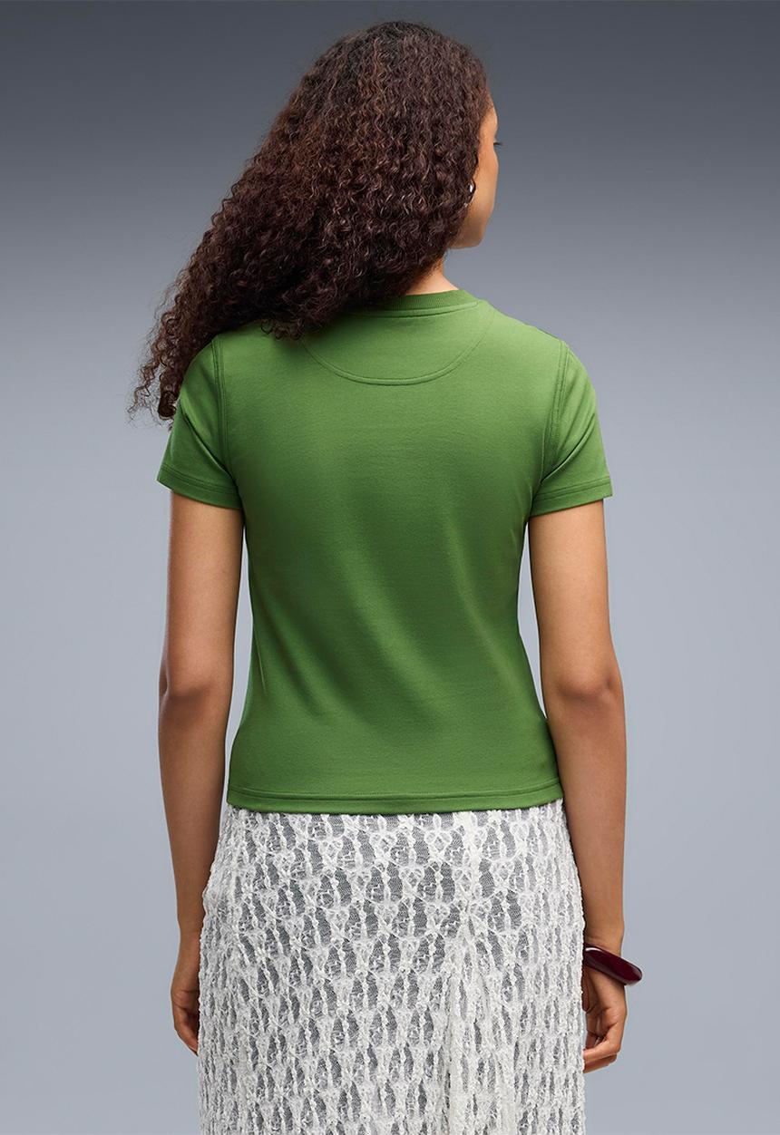 PUMA - Ess Elevated No.1 Logo Slim Short Tee - Earthy Green