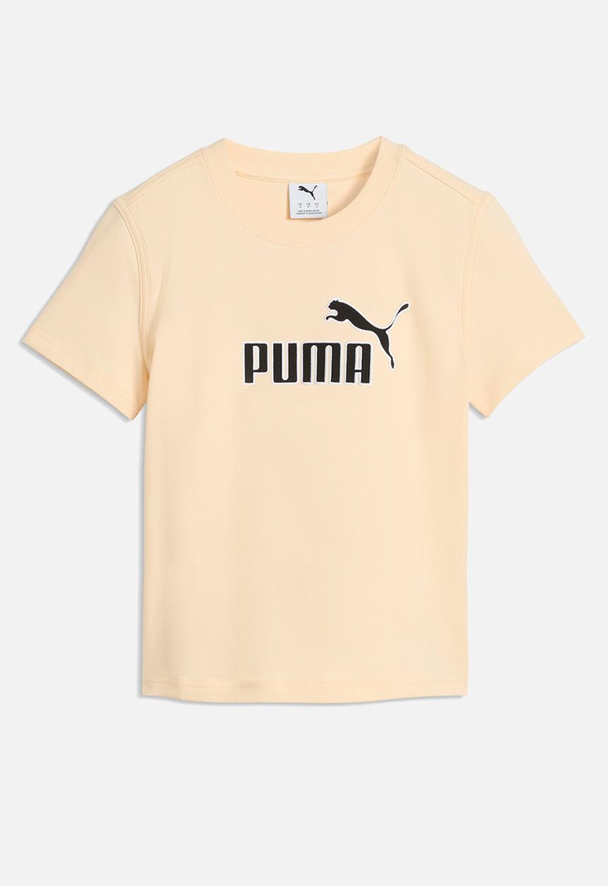PUMA - Ess Elevated No.1 Logo Slim Short Tee - Buttercream