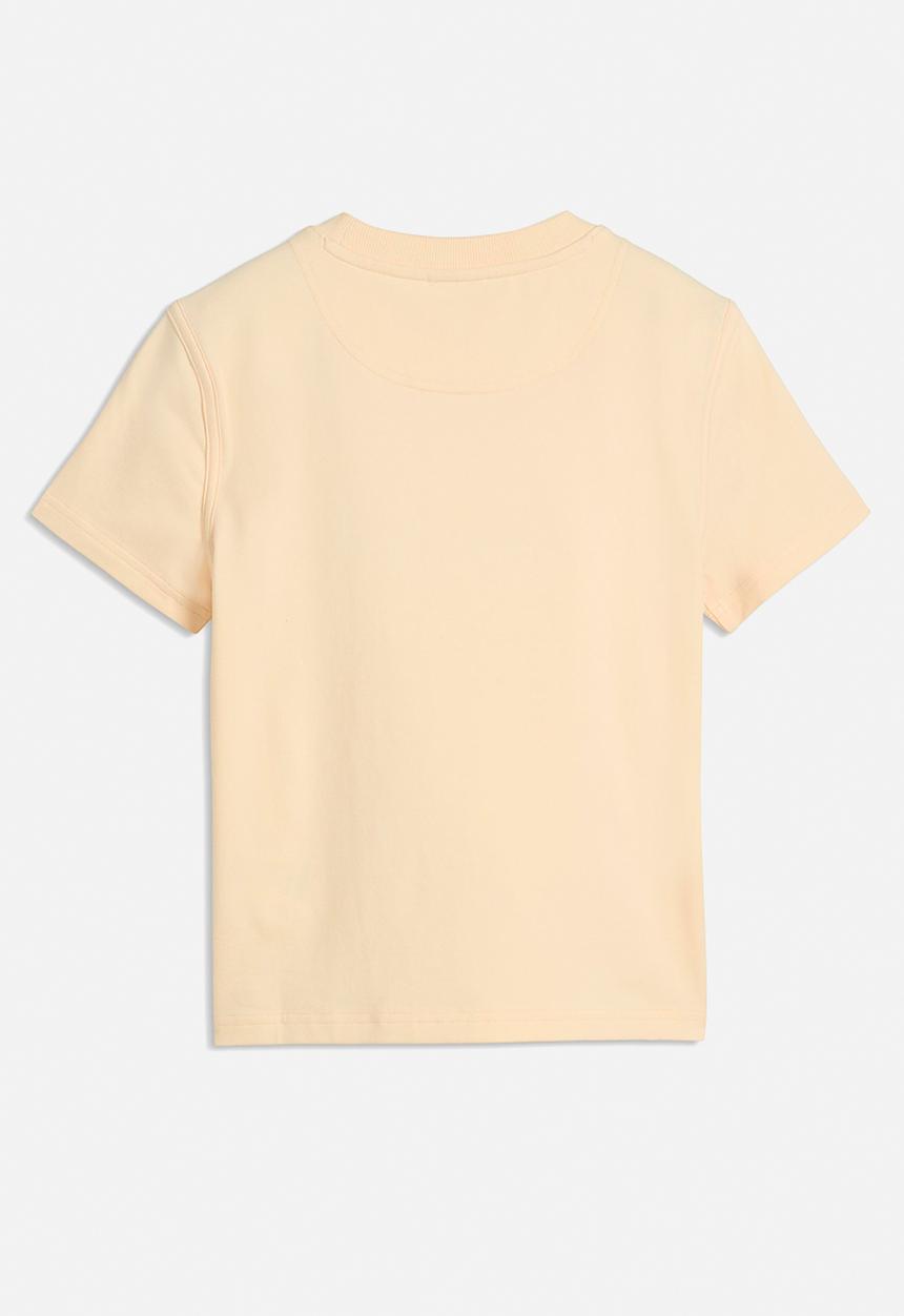 PUMA - Ess Elevated No.1 Logo Slim Short Tee - Buttercream