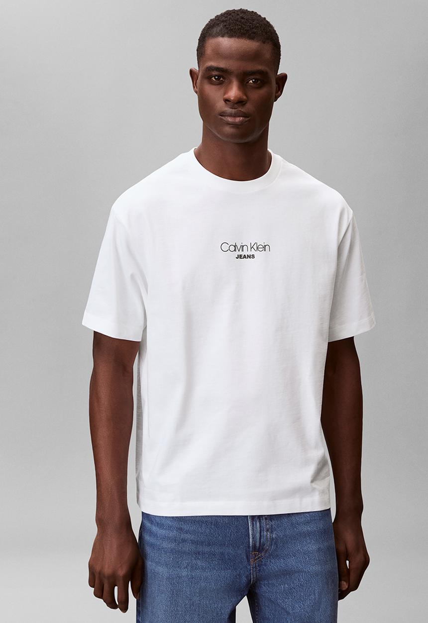 Calvin Klein - SS 16S RLXD FIT CKJ GRAPHIC TEE - Bright White