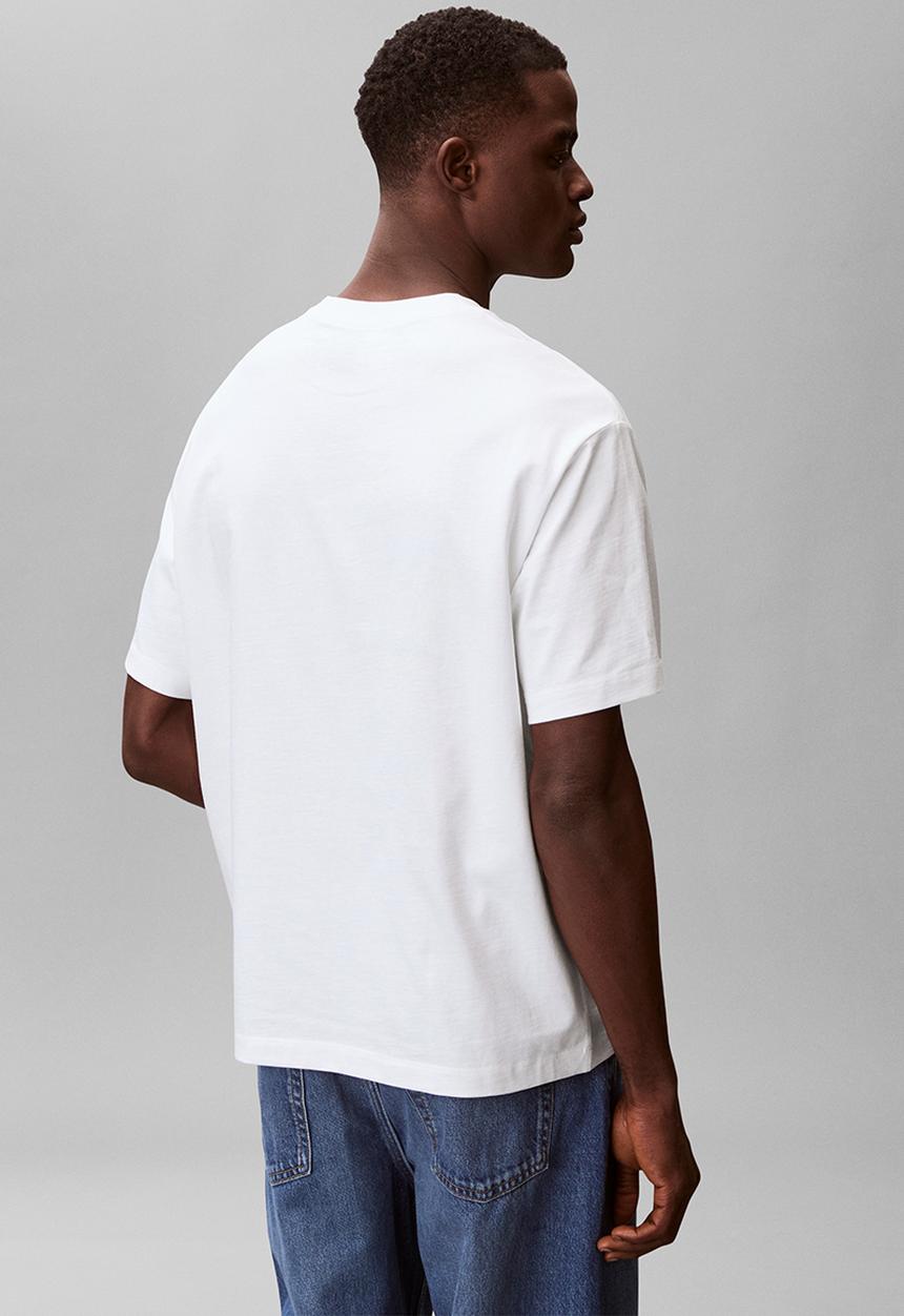 Calvin Klein - SS 16S RLXD FIT CKJ GRAPHIC TEE - Bright White