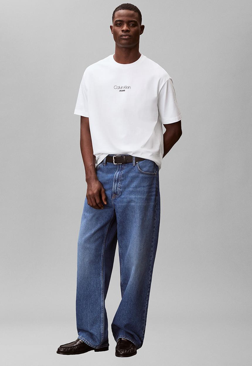 Calvin Klein - SS 16S RLXD FIT CKJ GRAPHIC TEE - Bright White
