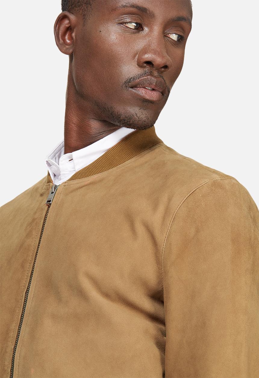 Selected Homme - Mark suede bomber jacket