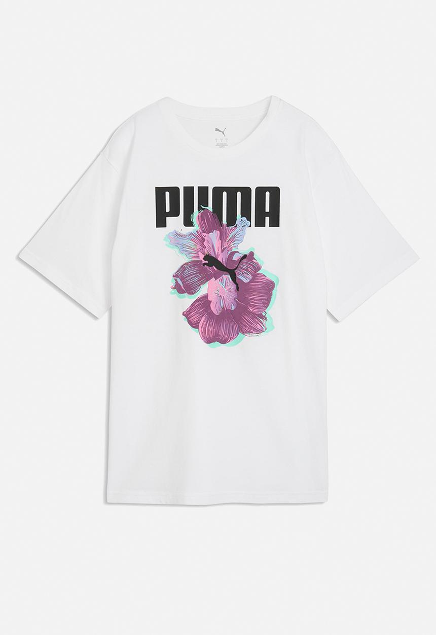 PUMA - Plus Graphics Relaxed Flower Tee We - Puma White