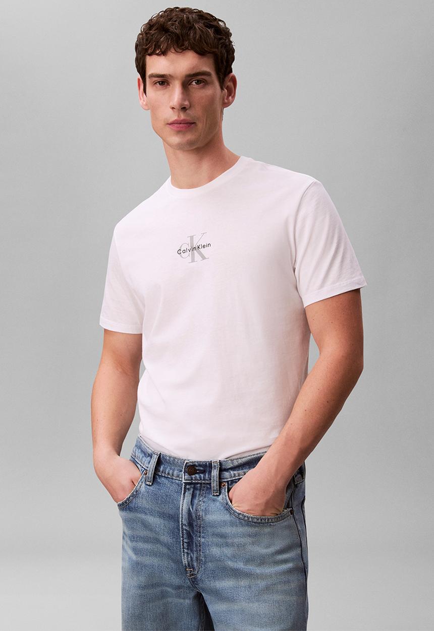 Calvin Klein - SS 30S MICRO MONOLOGO GRAPHIC TEE - Bright White
