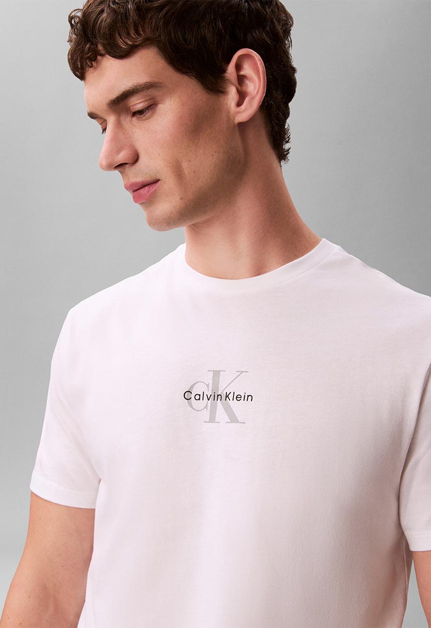 Calvin Klein - SS 30S MICRO MONOLOGO GRAPHIC TEE - Bright White