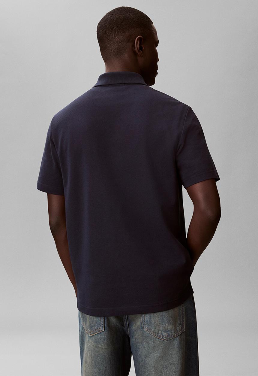 Calvin Klein - SS EASY MONOLOGO CASUAL PIQUE POLO - Dark Sapphire
