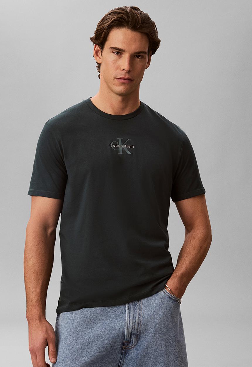 Calvin Klein - SS 30S MICRO MONOLOGO GRAPHIC TEE - Nearly Navy