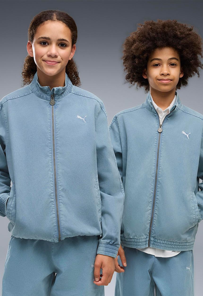 PUMA - T7 Relaxed Washed Twill Track Jacket B - Cool Blue