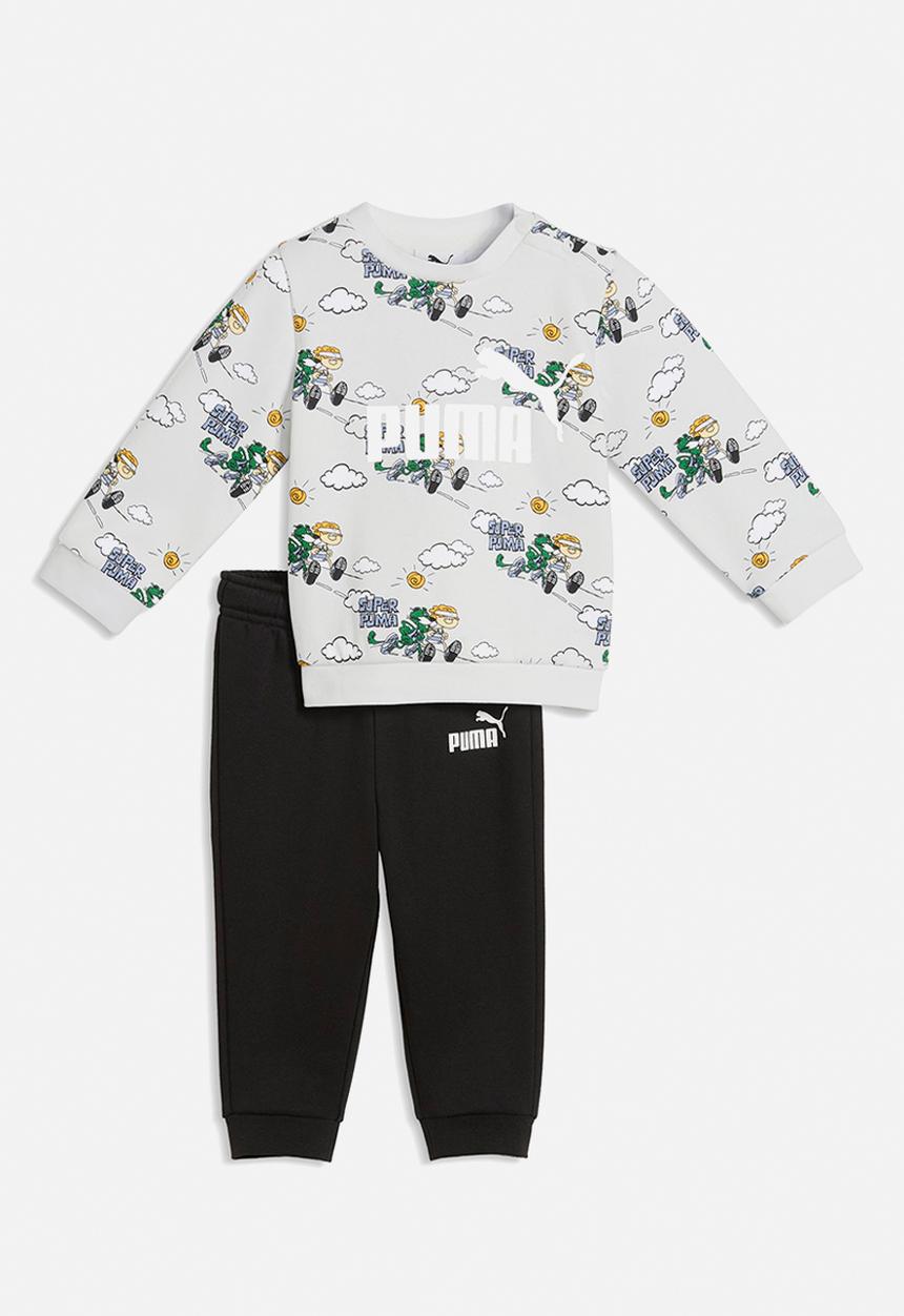 PUMA - Minicats Super Puma Aop Crew Set Inf - White Glow Heather