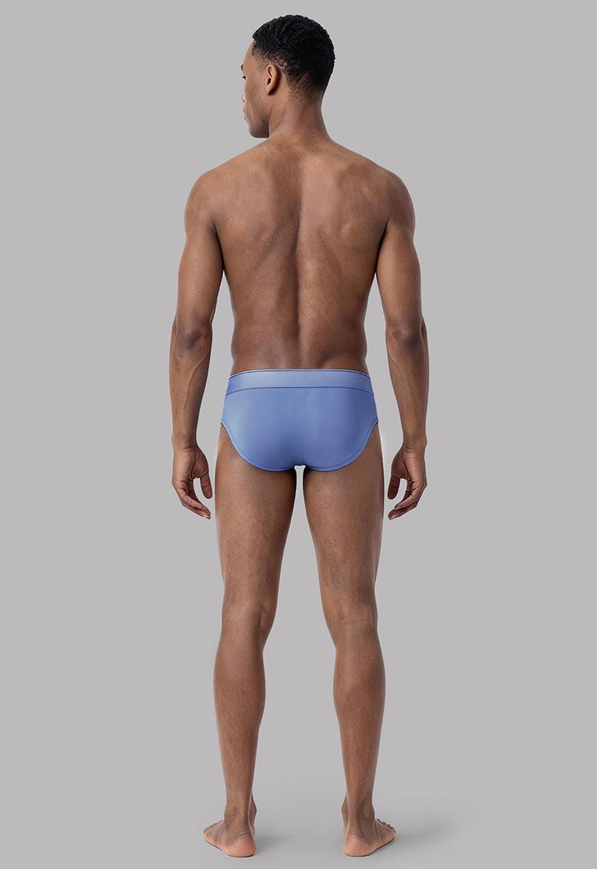 Calvin Klein - HIP BRIEF 3PK - BLACK W/ BLUE RIVER FOG/BLUE RIVER FOG W/ BLUE DESCENT/BLUE DESCENT W/ BLACK