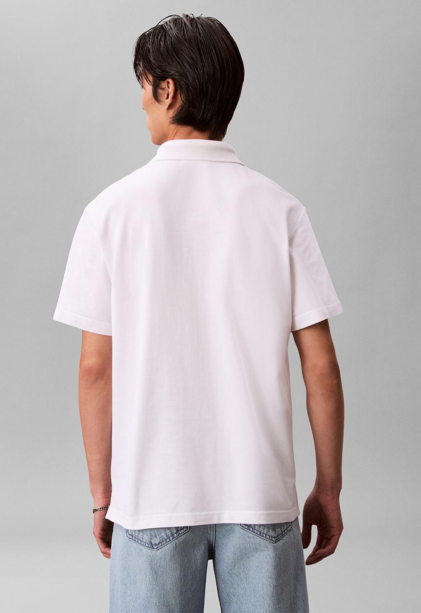 Calvin Klein - SS EASY MONOLOGO CASUAL PIQUE POLO - Bright White