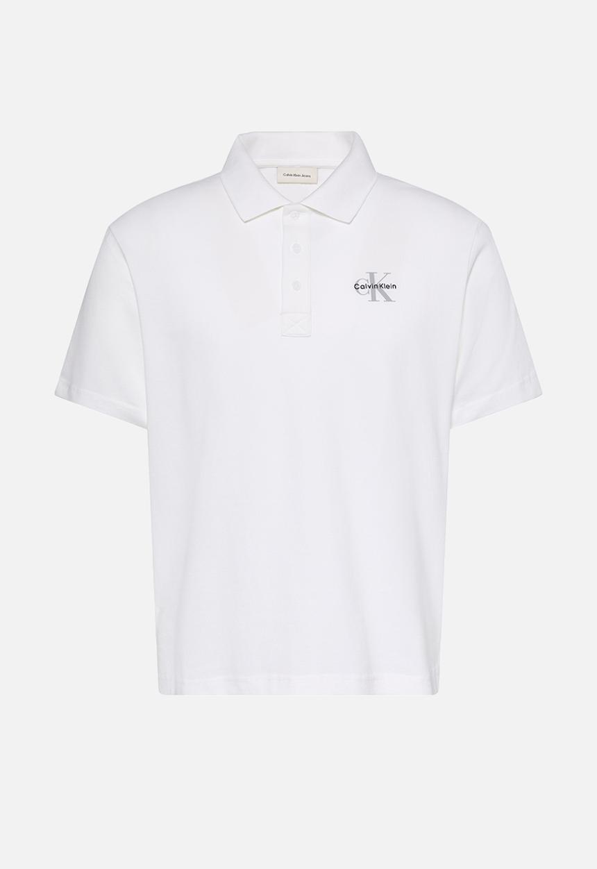 Calvin Klein - SS EASY MONOLOGO CASUAL PIQUE POLO - Bright White