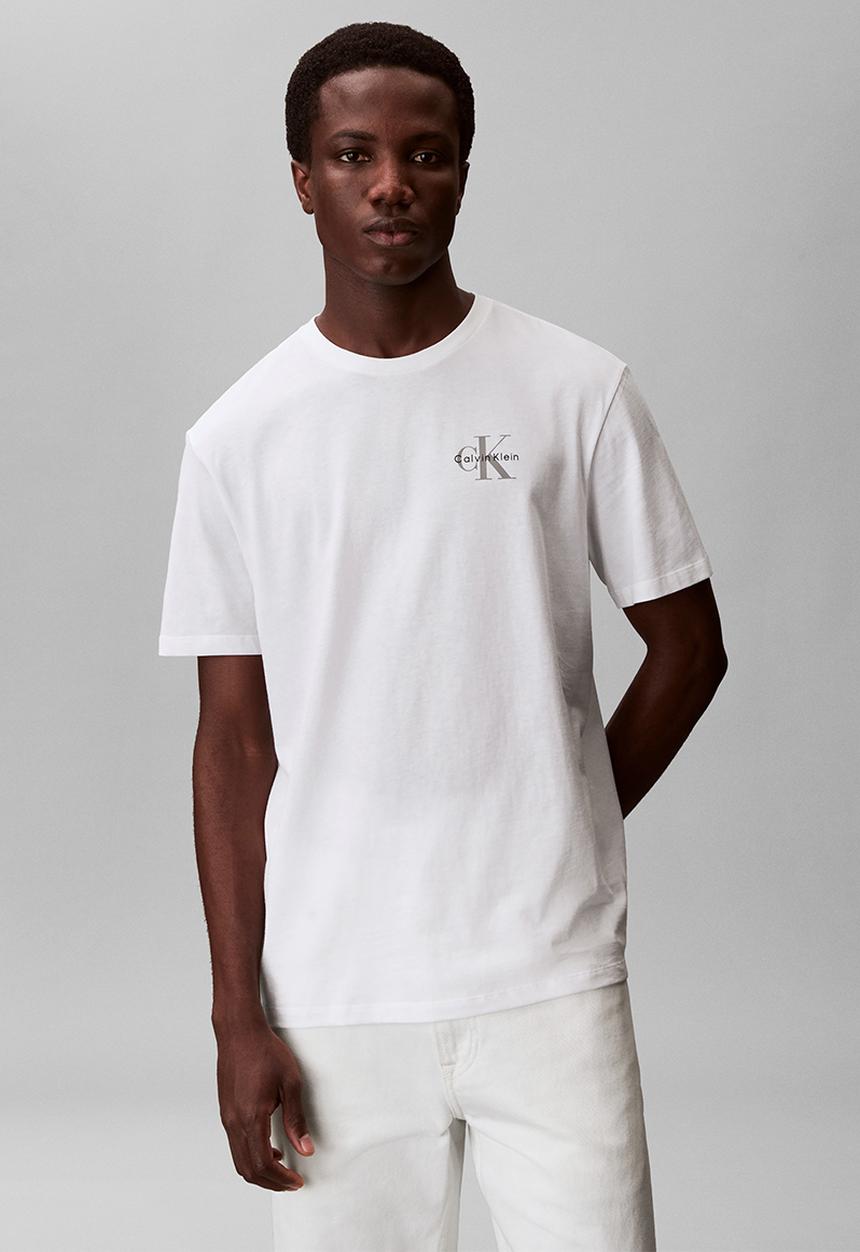 Calvin Klein - SS 30S JERSEY CLASSIC MICRO MONOLOGO TEE - Bright White
