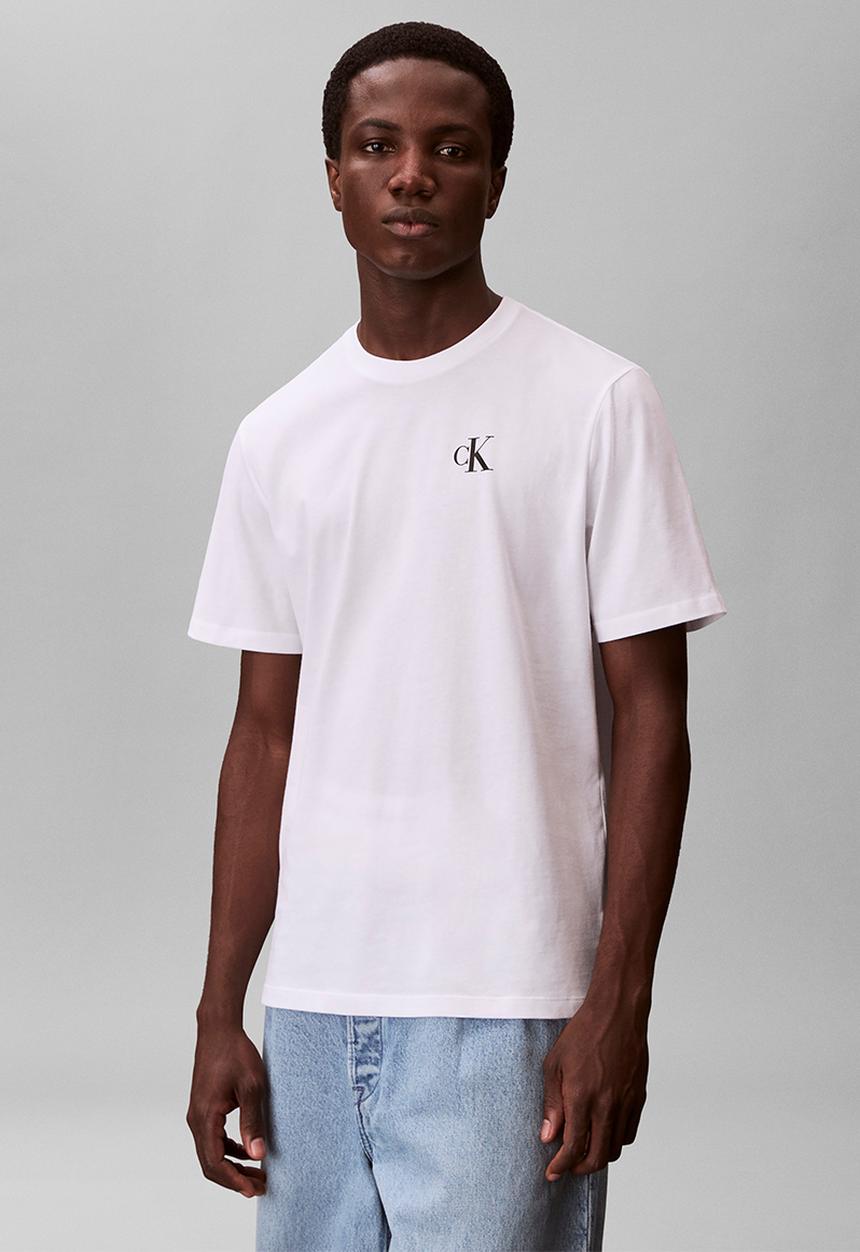 Calvin Klein - SS 30S CLASSIC BACK MONOLOGO TEE - Bright White