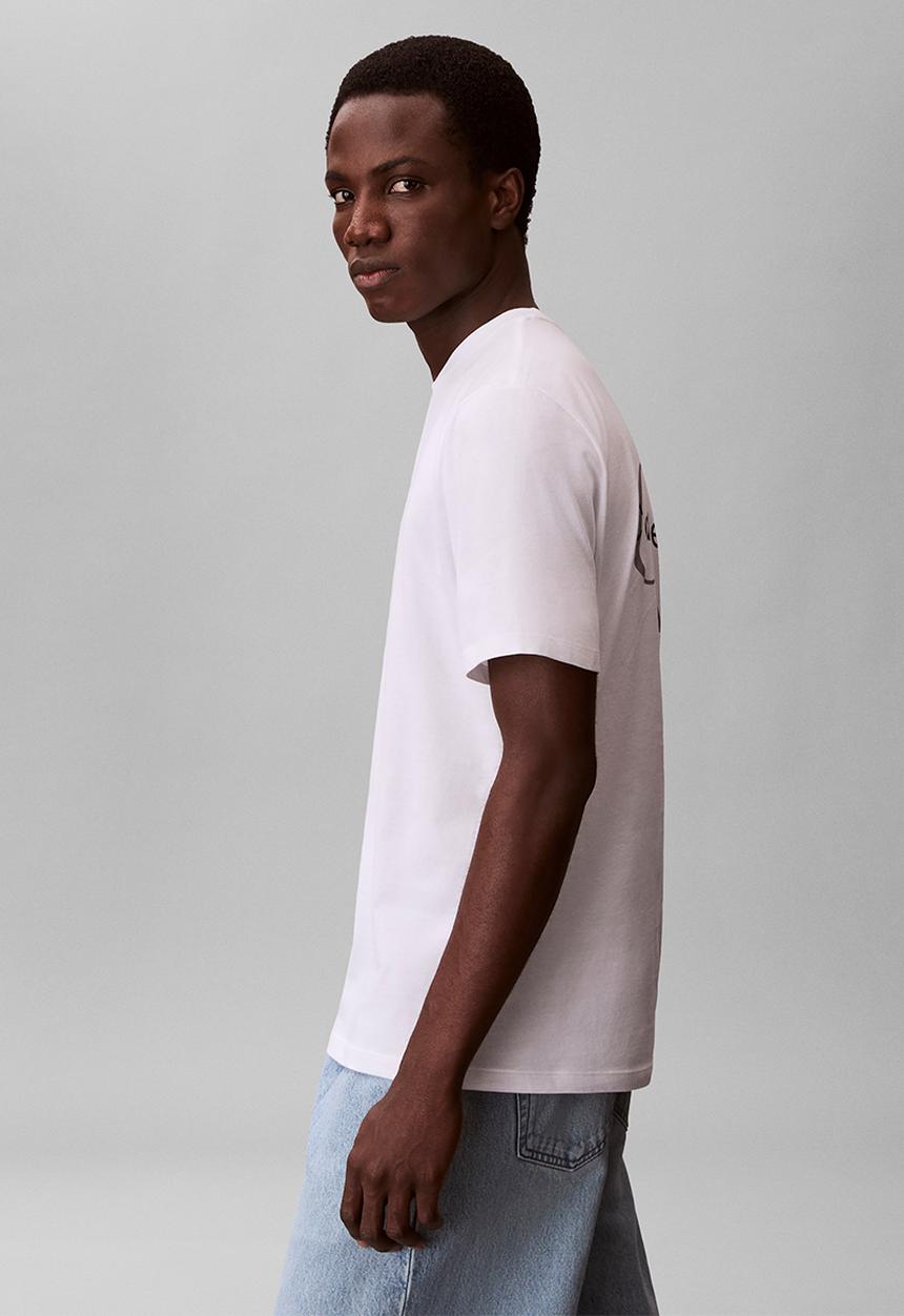 Calvin Klein - SS 30S CLASSIC BACK MONOLOGO TEE - Bright White