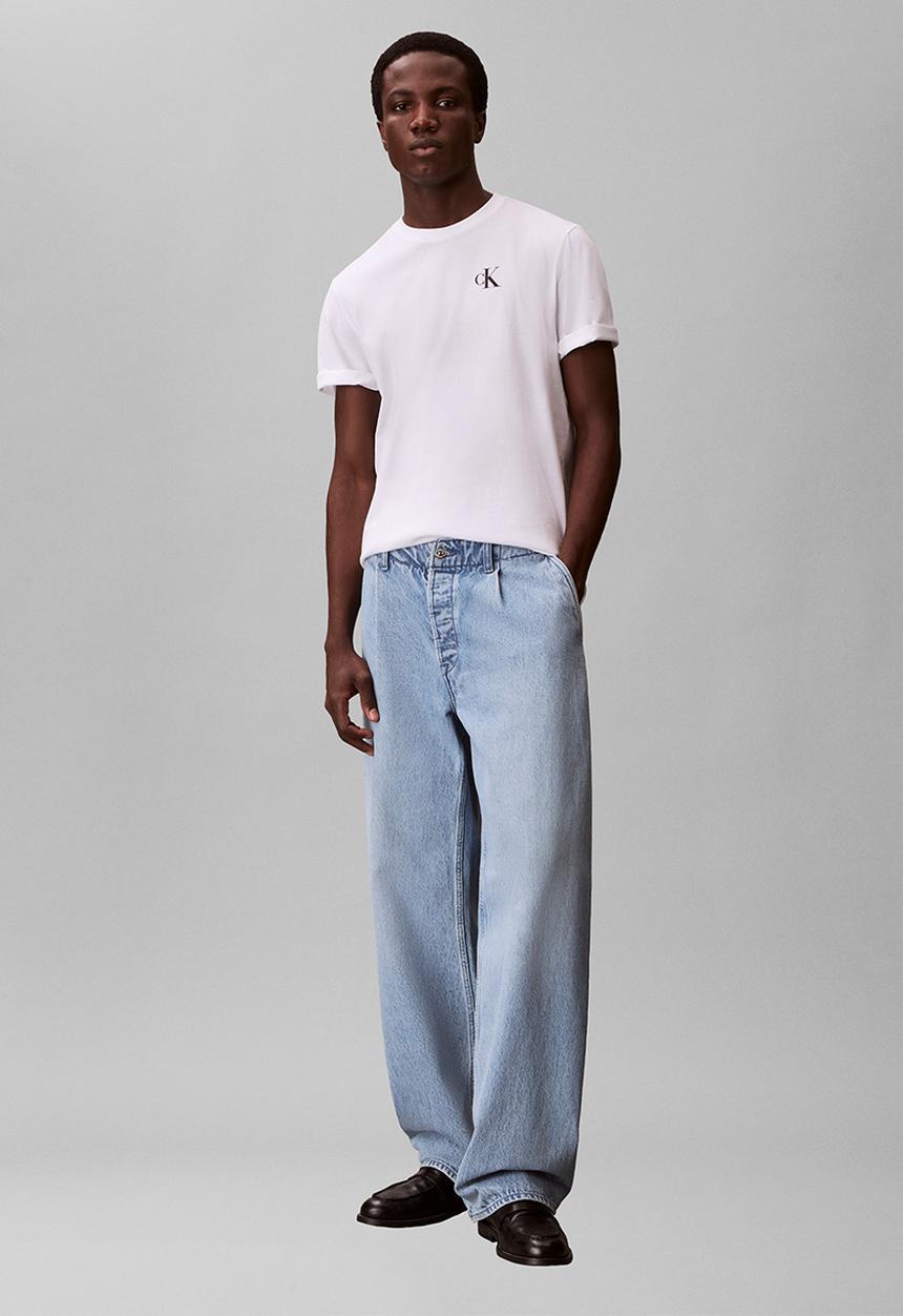 Calvin Klein - SS 30S CLASSIC BACK MONOLOGO TEE - Bright White