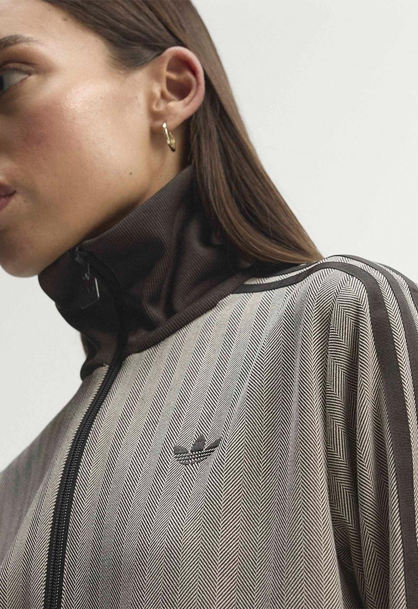 adidas Originals - Tweed Classic Firebird Track Jacket - Light Brown