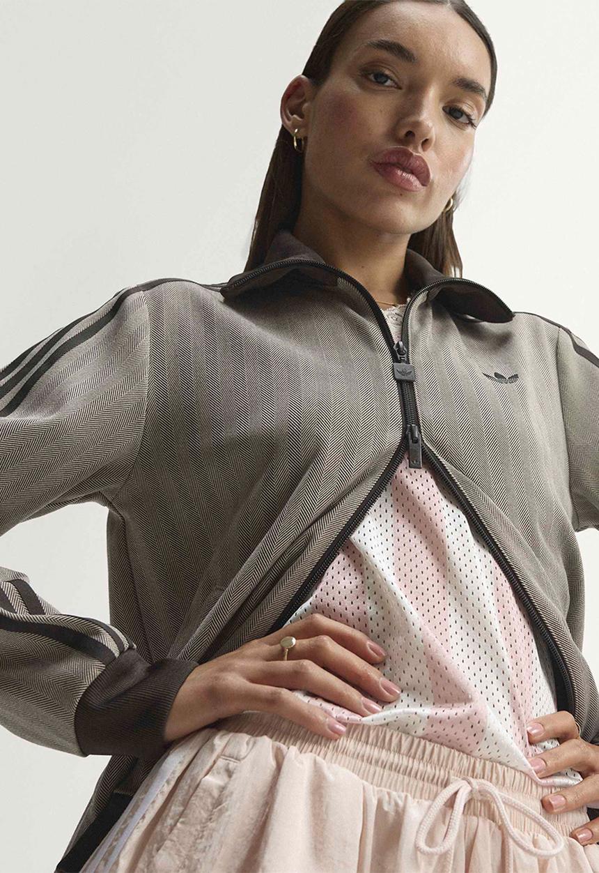 adidas Originals - Tweed Classic Firebird Track Jacket - Light Brown