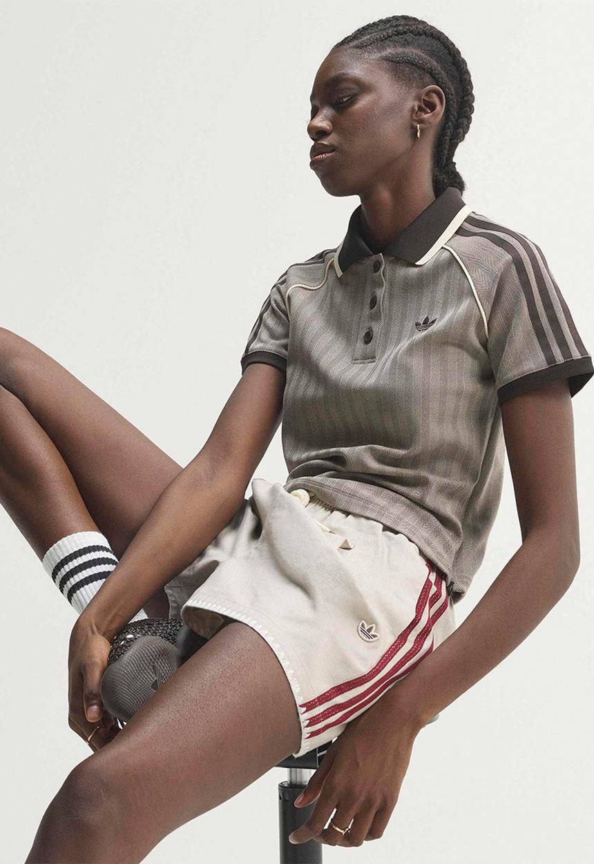adidas Originals - Tweed Polo Shirt - Light Brown