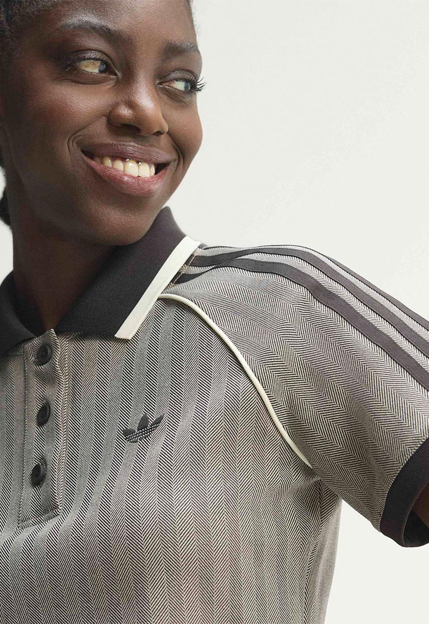 adidas Originals - Tweed Polo Shirt - Light Brown