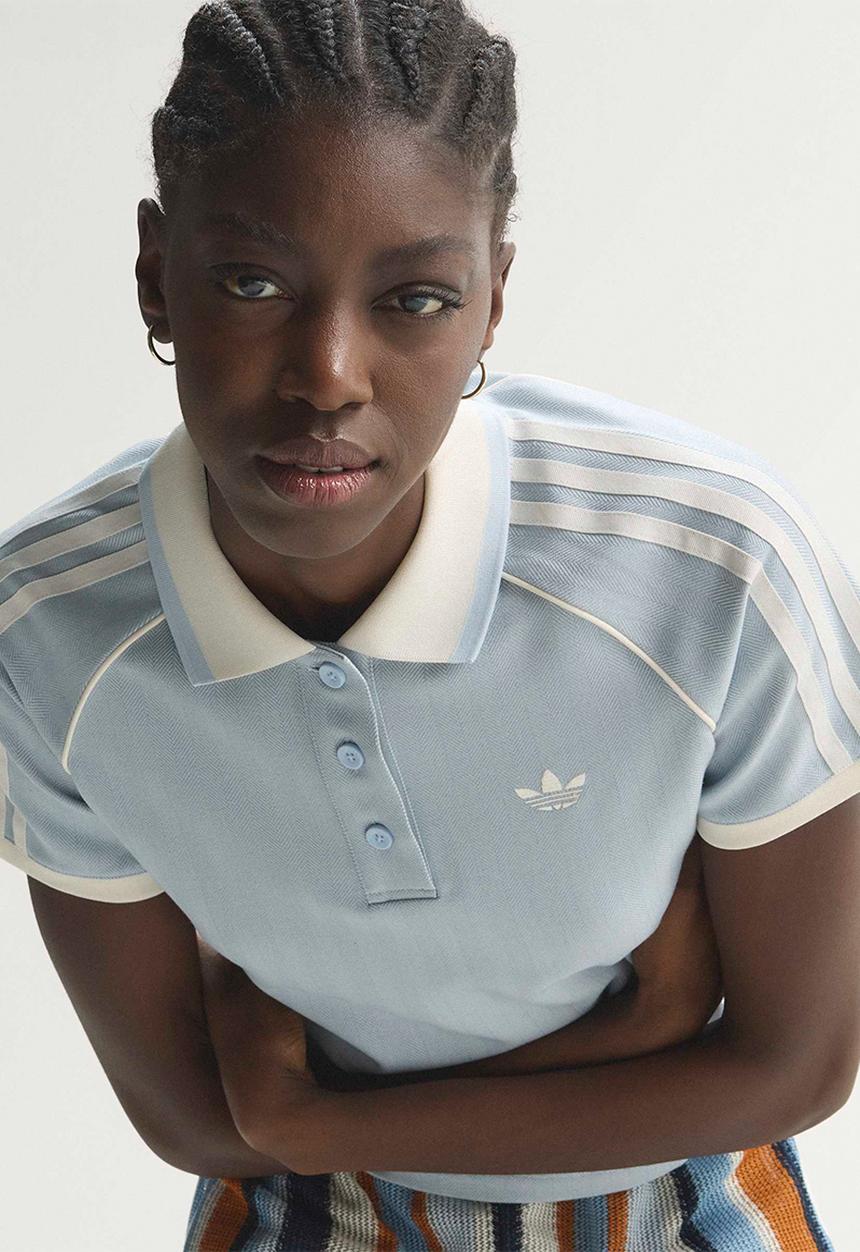adidas Originals - Tweed Polo Shirt - Crystal Sky