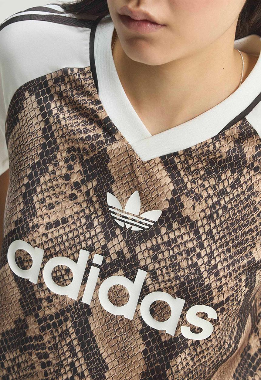 adidas Originals - Snake Print Satin Jersey - Beige