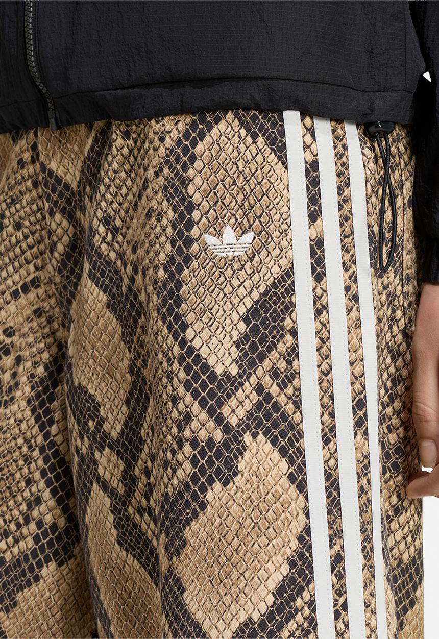 adidas Originals - Snake Print Denim Bermuda Shorts - Beige