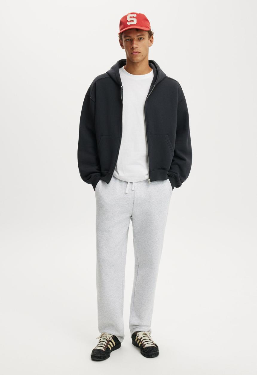Cotton On - Relaxed Track Pant - Grey Marle