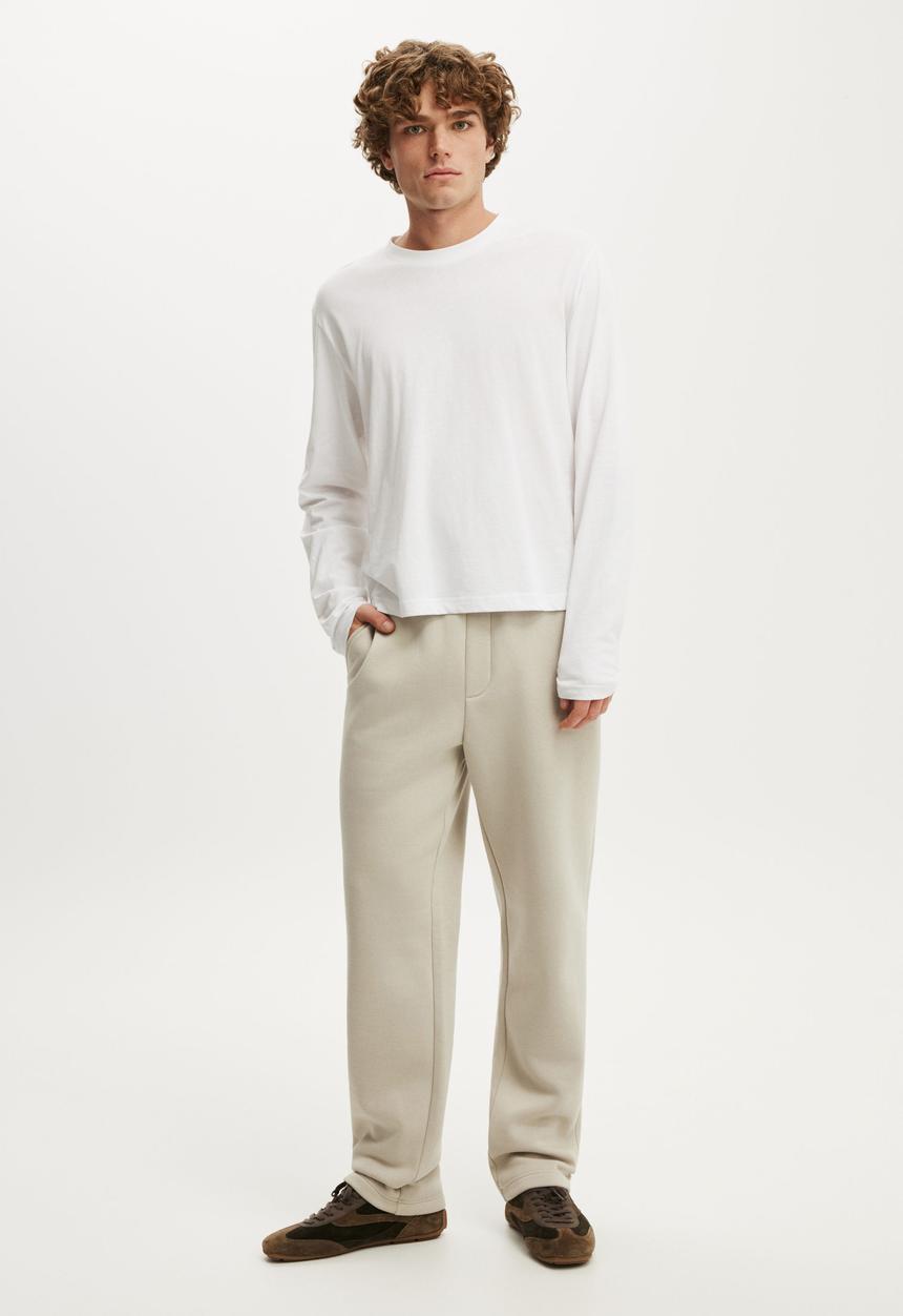 Cotton On - Relaxed Track Pant - Stone