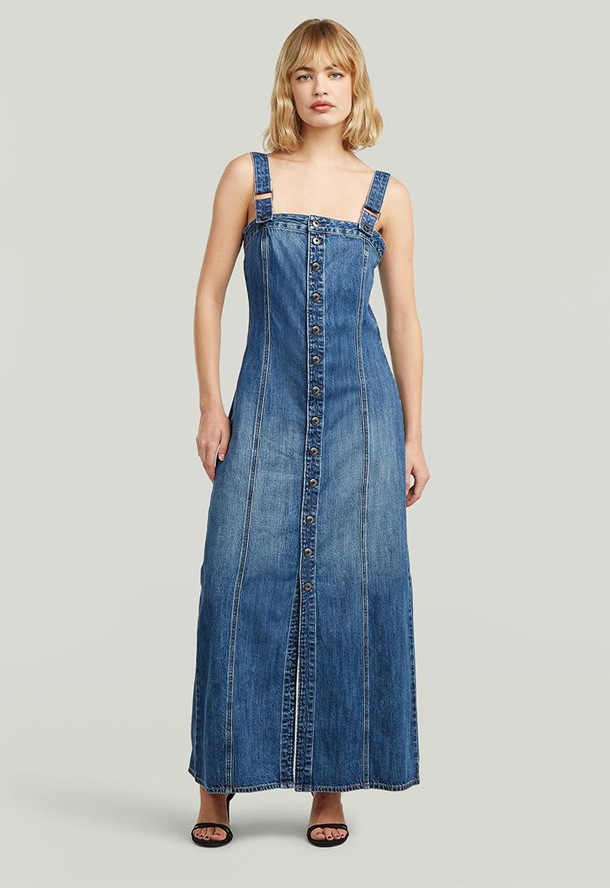 G-STAR - Bustier dress detachable straps wmn - faded blue glacier