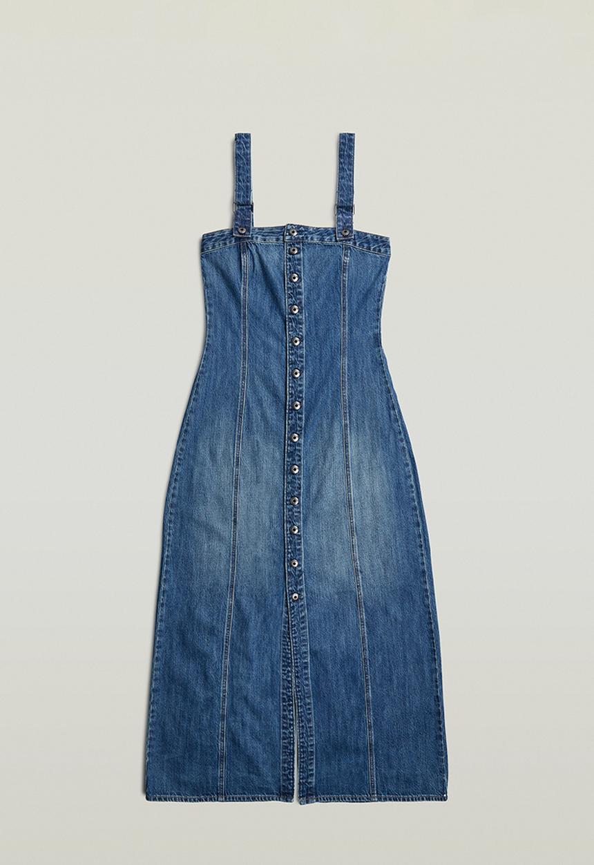 G-STAR - Bustier dress detachable straps wmn - faded blue glacier